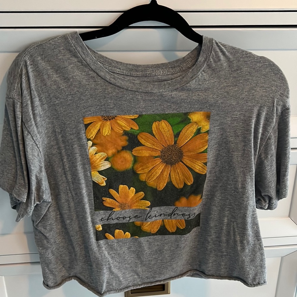 Crop top with sunflowers